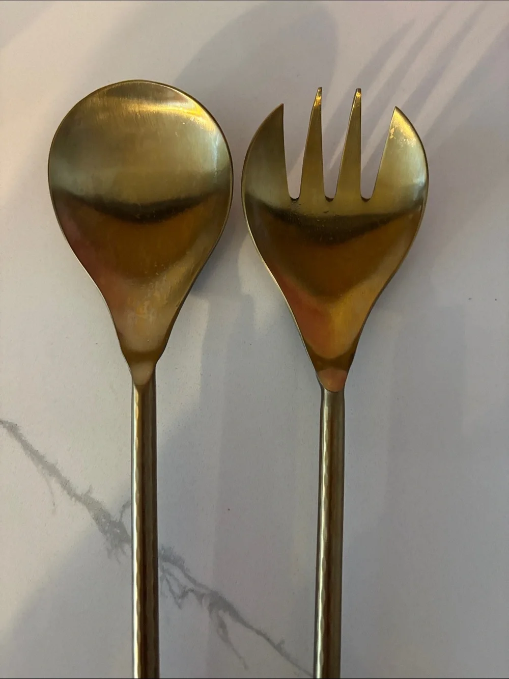 Brushed gold Salad serve set excellent condition